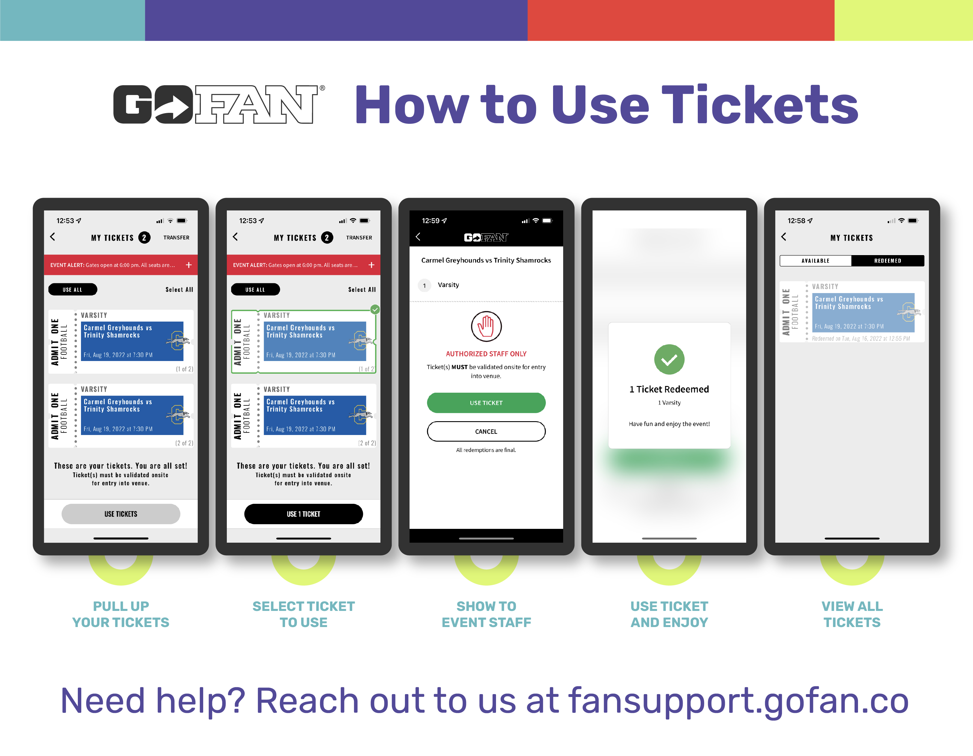 how to use tickets
