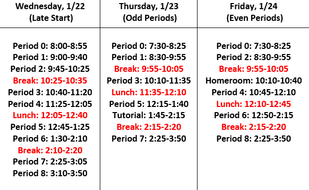 schedule