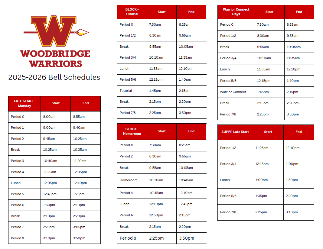 bell schedule